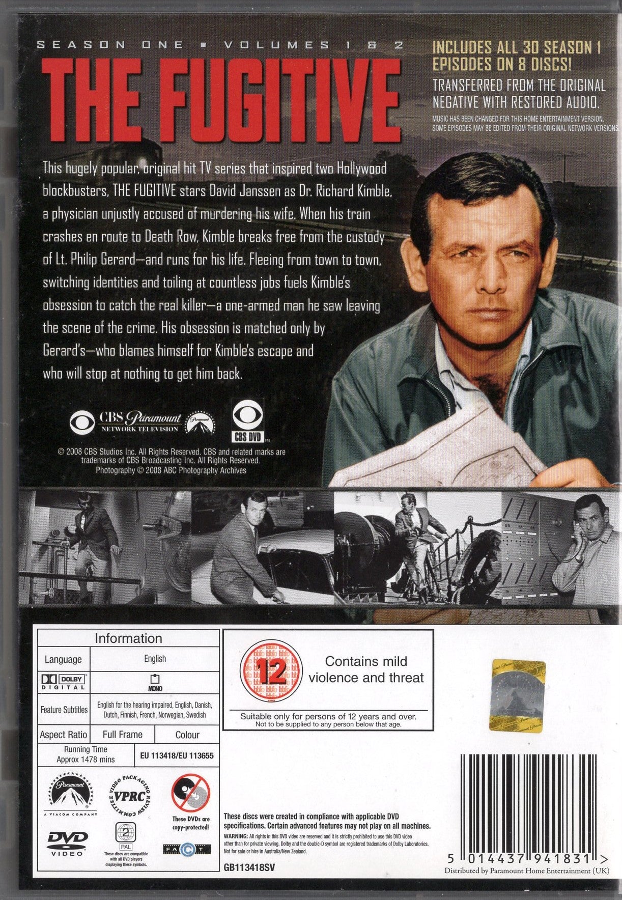 Fugitive - Takaa-ajettu (1963-1964) DVD KÄYTETTY