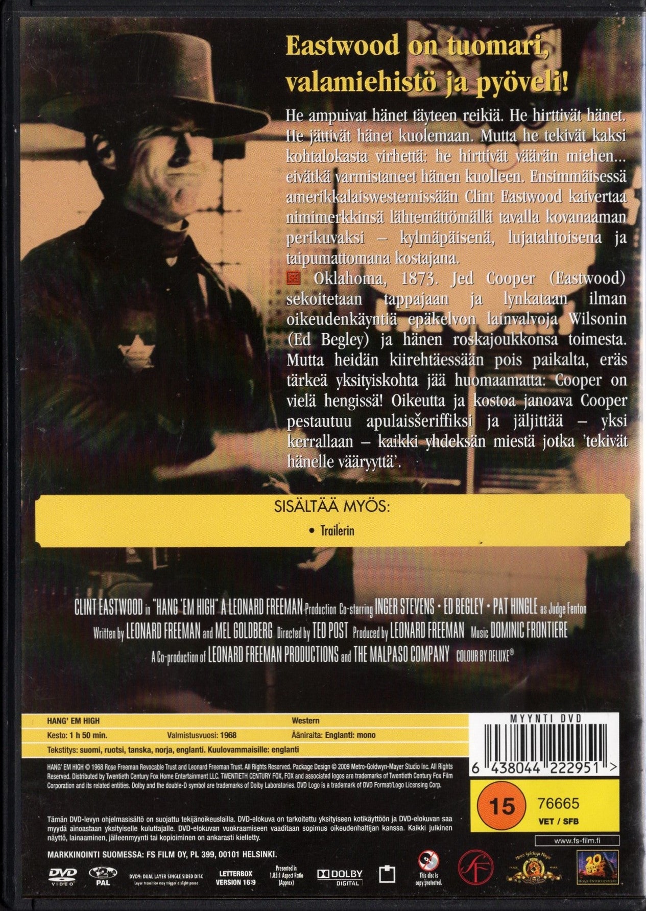 Hang ’Em High – Hirttäkää heidät! (1968) DVD KÄYTETTY