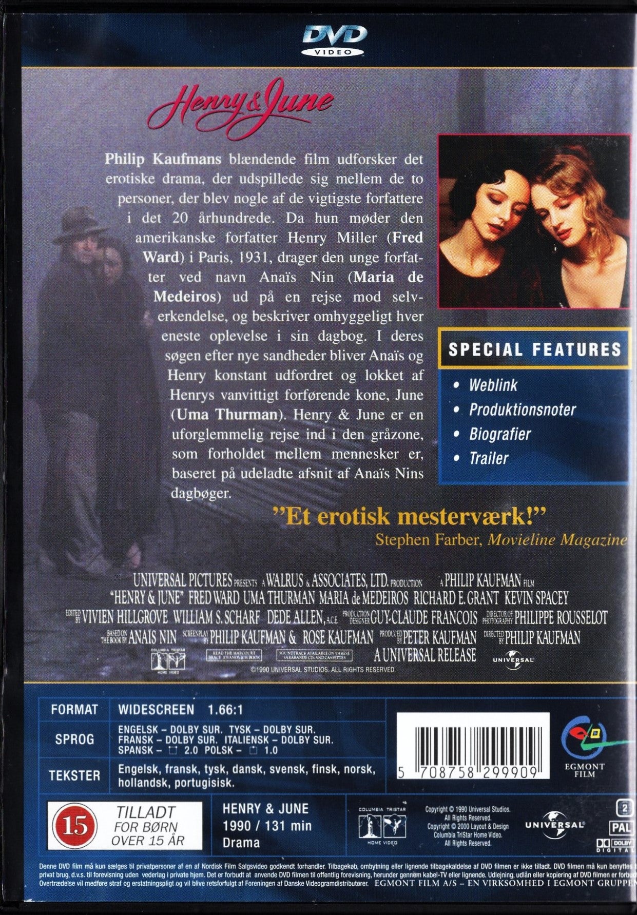 Henry & June (USA 1990) DVD KÄYTETTY