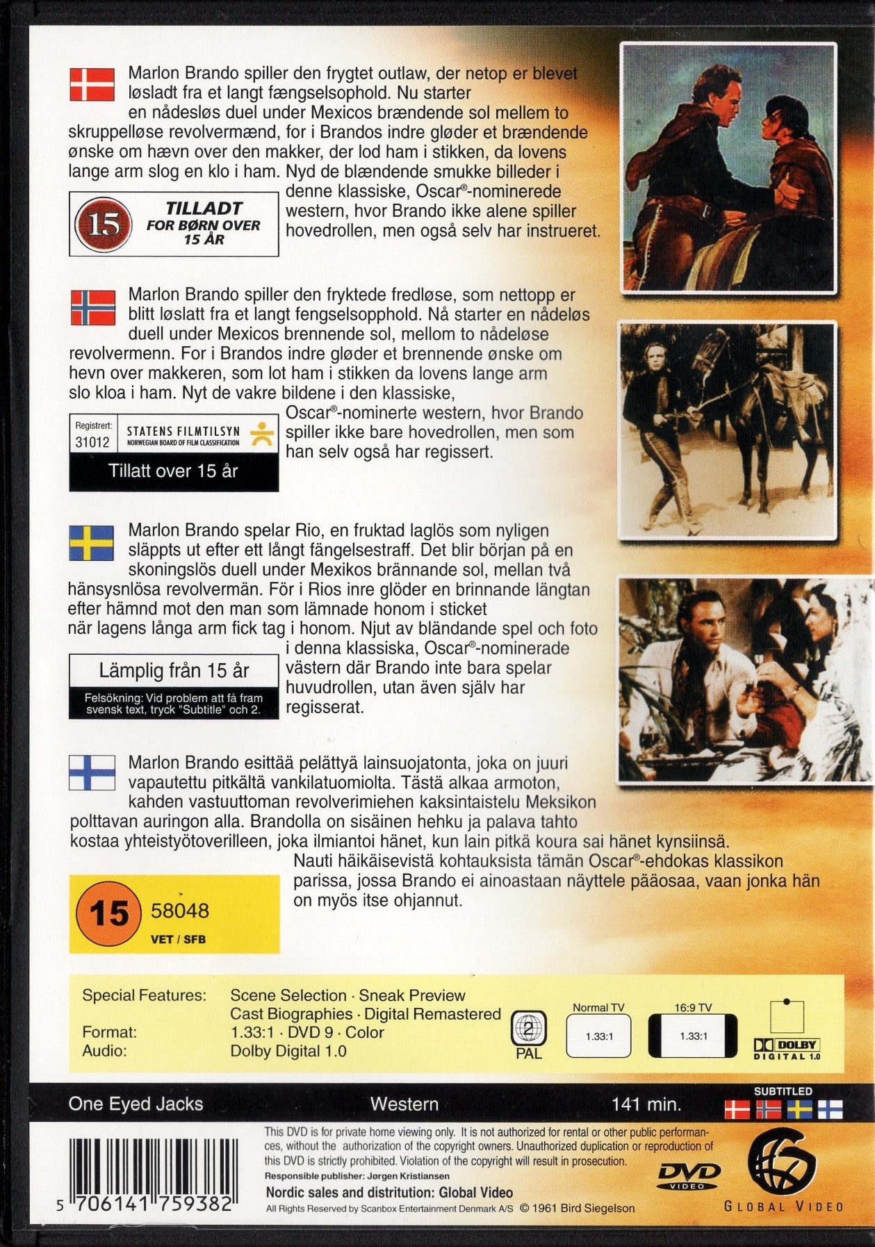 One Eyed Jacks (1961) DVD KÄYTETTY