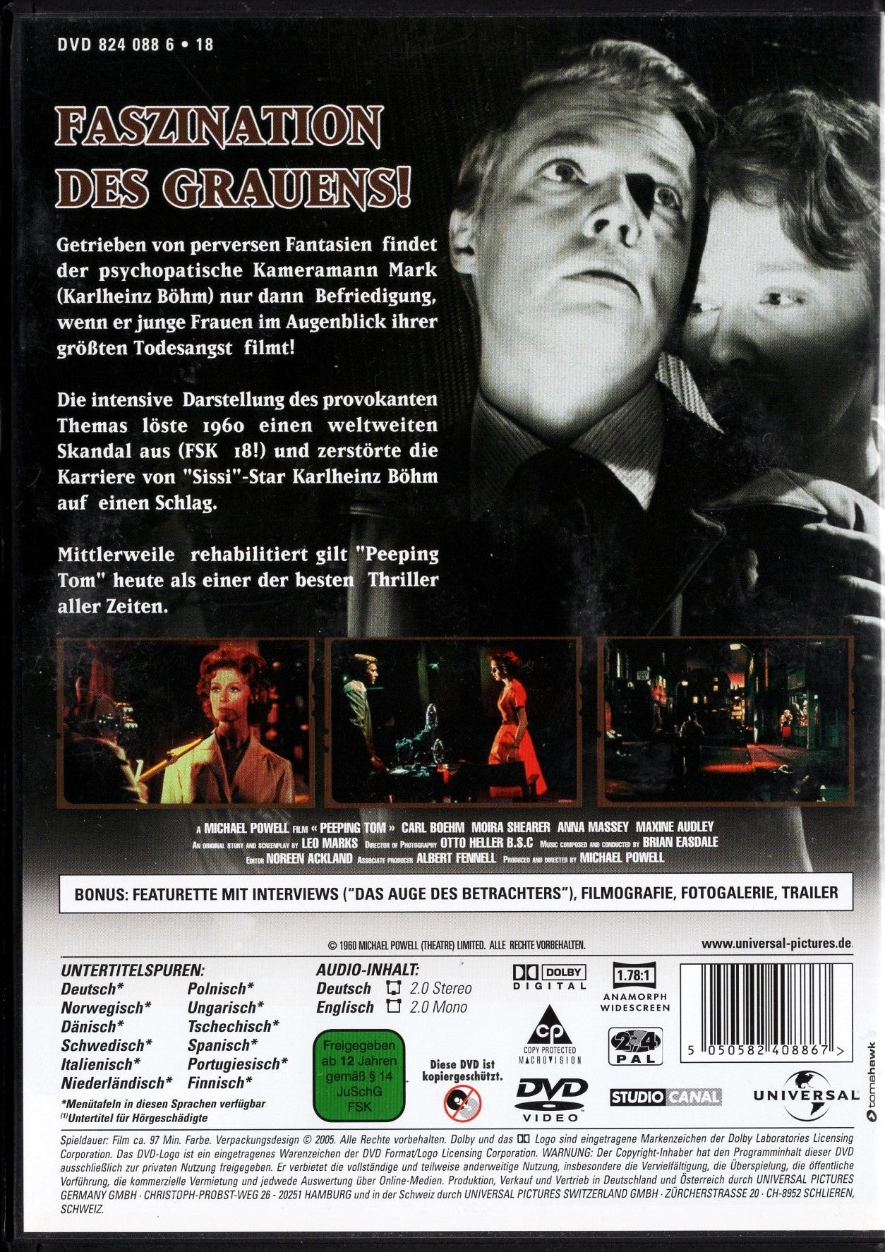 Peeping Tom - Pelon kasvot (1960) DVD KÄYTETTY