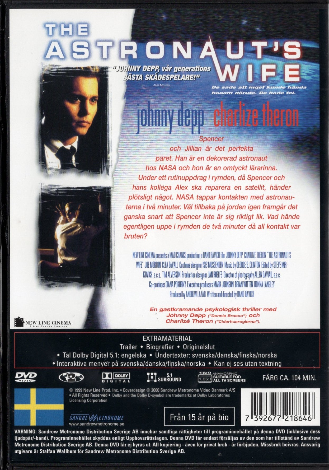 Astronaut’s Wife (1999) DVD KÄYTETTY
