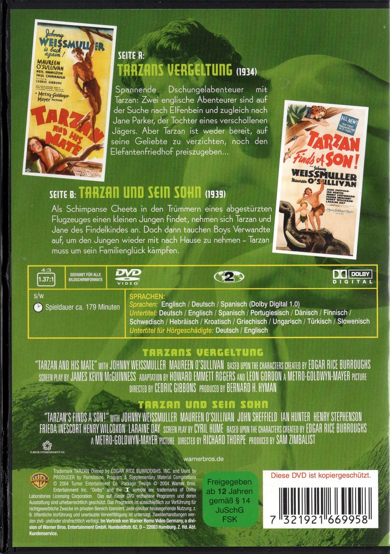 Tarzan ja valkoinen nainen & Tarzanin poika (1934/39) DVD KÄYTETTY