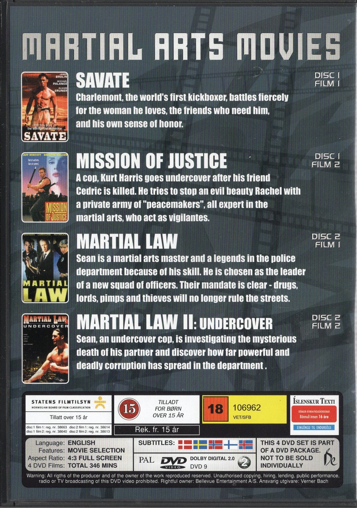 Martial Arts Movies – 4 elokuvan kokoelma DVD KÄYTETTY