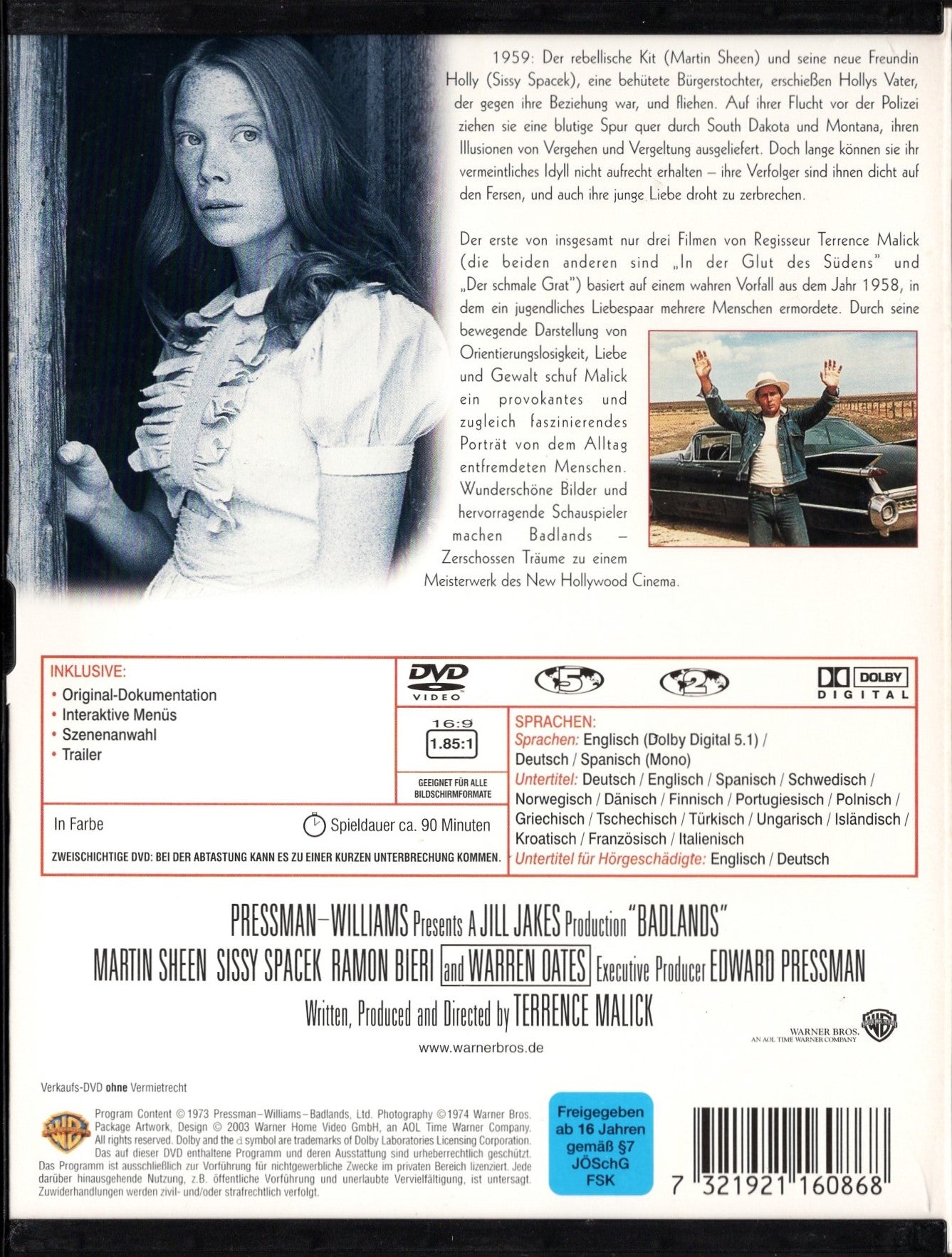 Badlands - Julma maa (1973) DVD KÄYTETTY