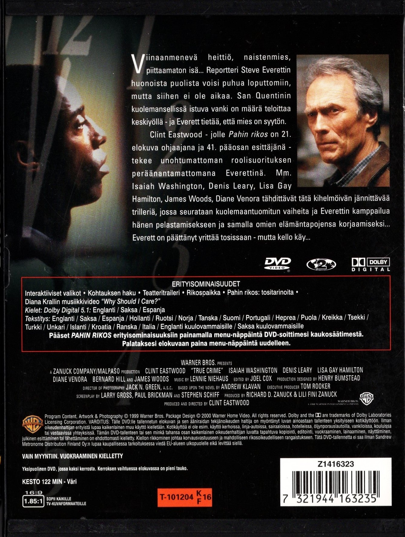 True Crime - Pahin rikos (1999) DVD KÄYTETTY