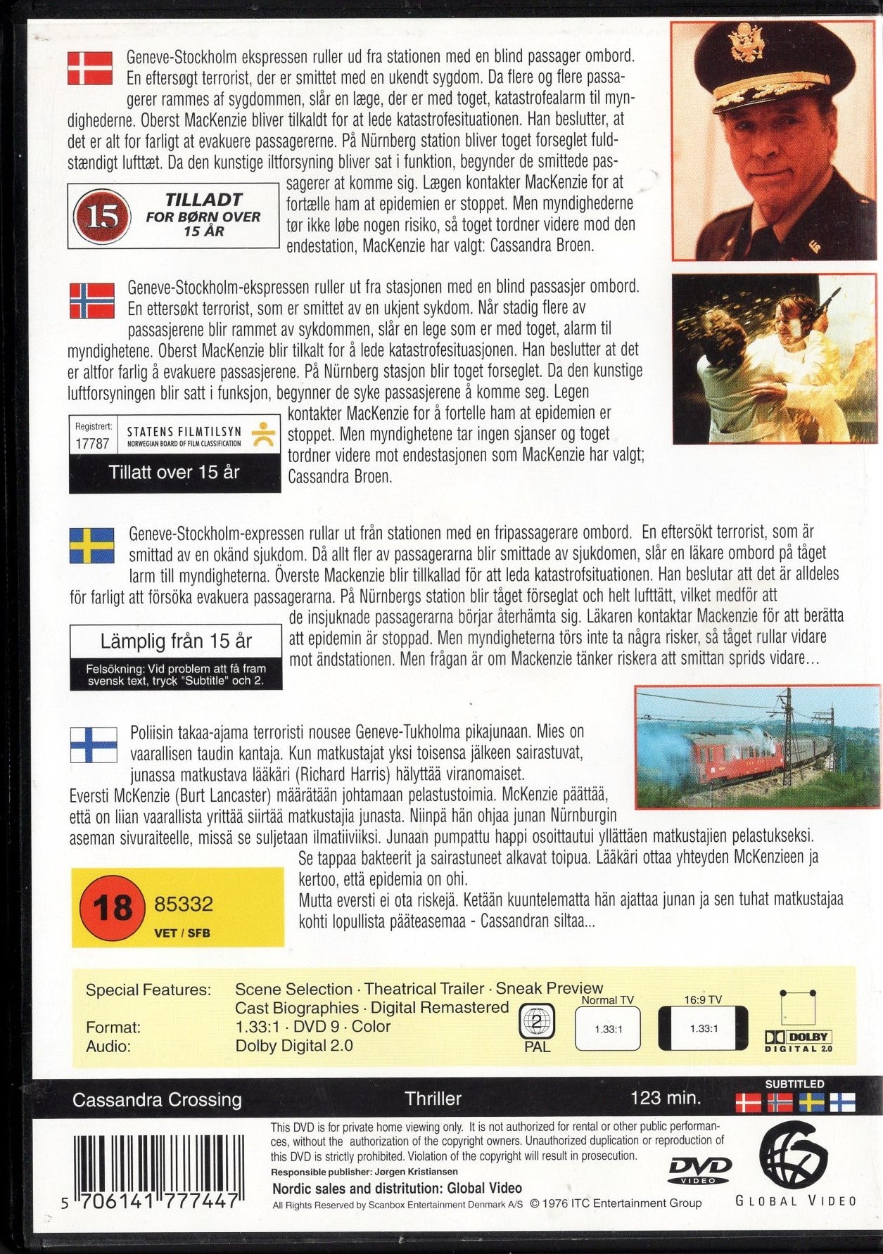 Cassandra Crossing (1976) DVD KÄYTETTY