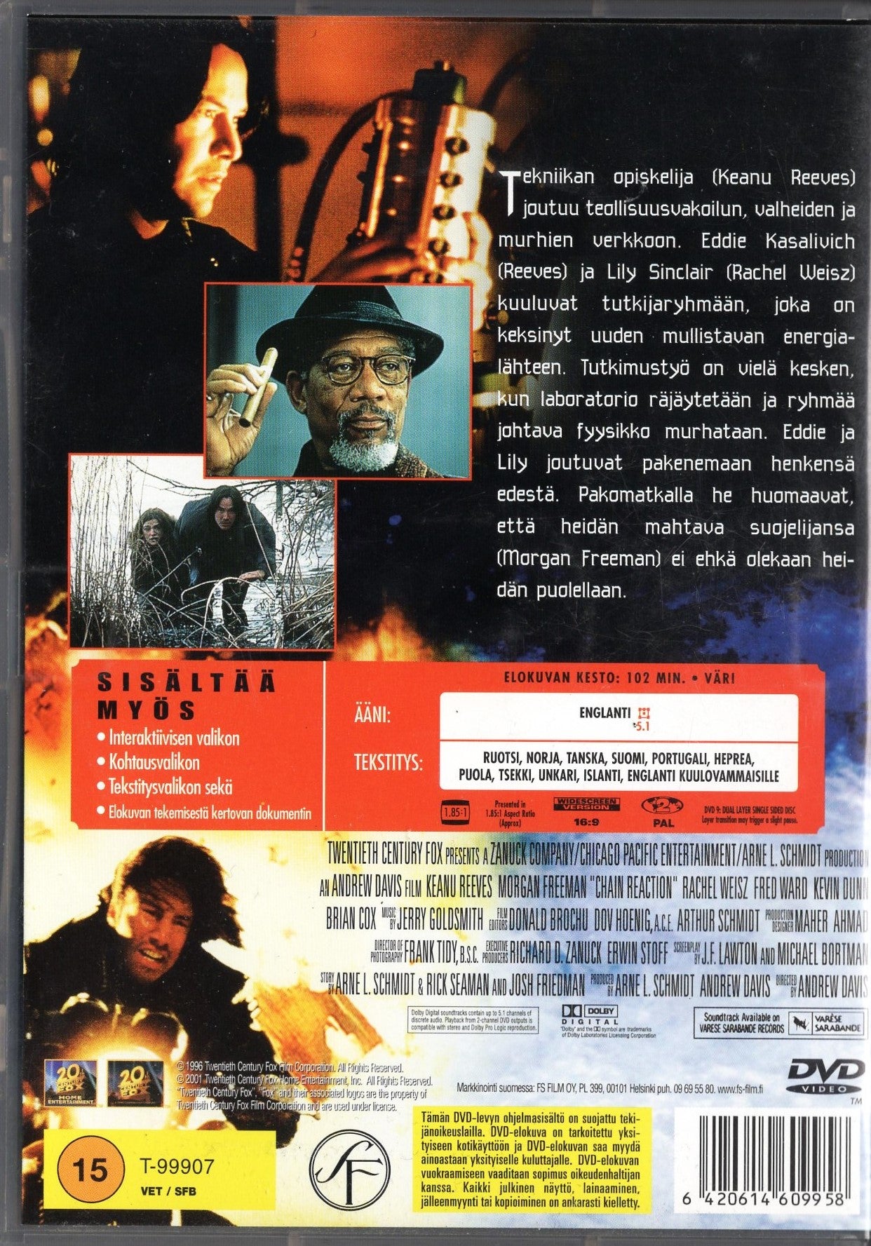 Chain Reaction - Ketjureaktio (1996) DVD KÄYTETTY