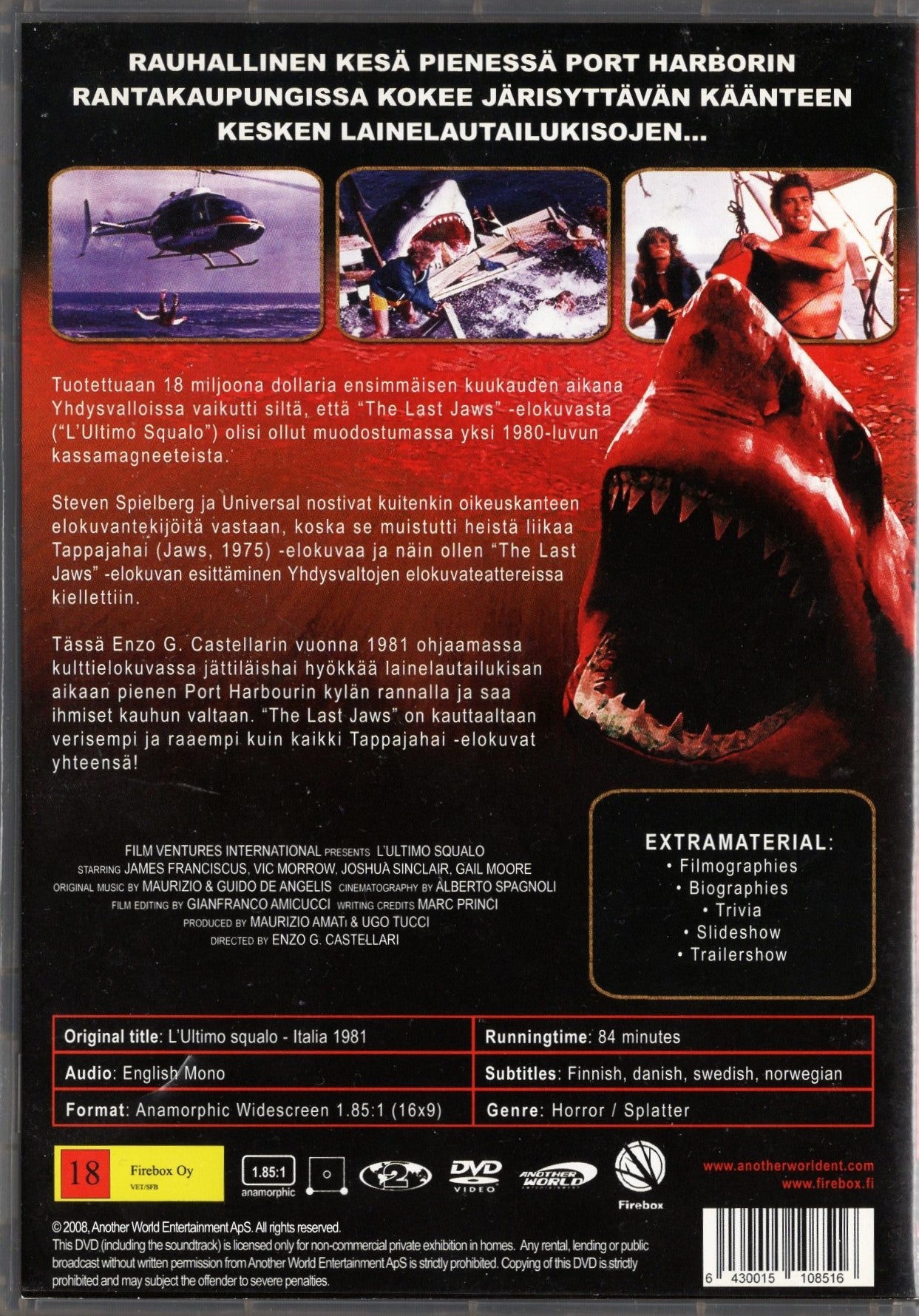 Last Jaws - Valkoinen tappaja (1981) DVD KÄYTETTY