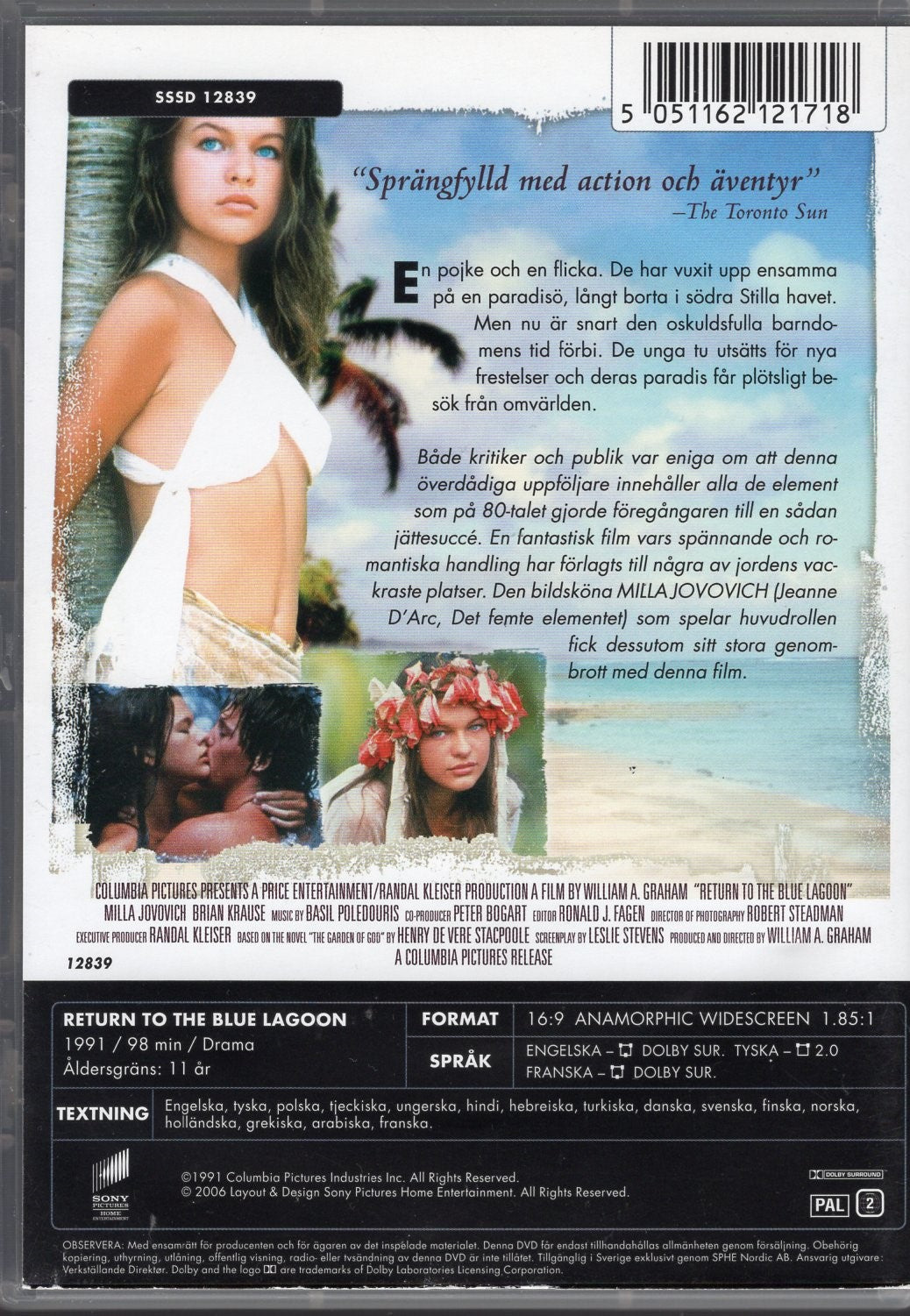 Return to the Blue Lagoon - Paluu siniselle laguunille (1991) DVD KÄYTETTY