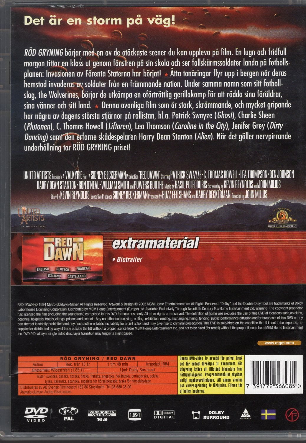 Red Dawn – Punainen vaara (1984) DVD KÄYTETTY