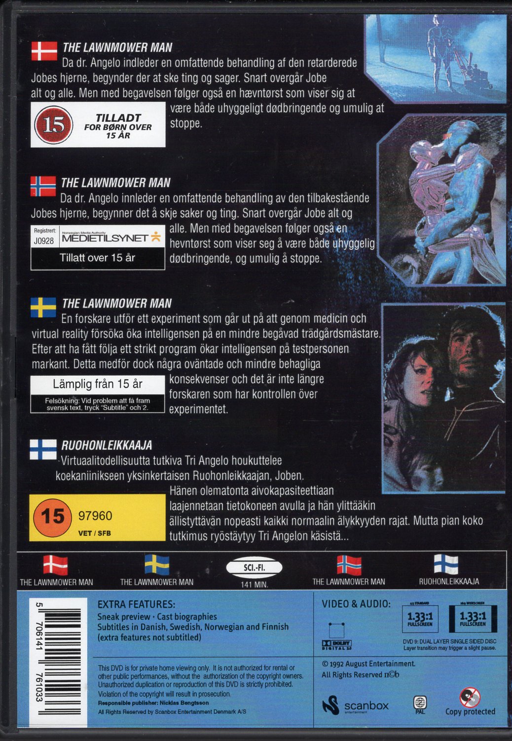 Lawnmower Man - Ruohonleikkaaja (USA 1992) DVD KÄYTETTY