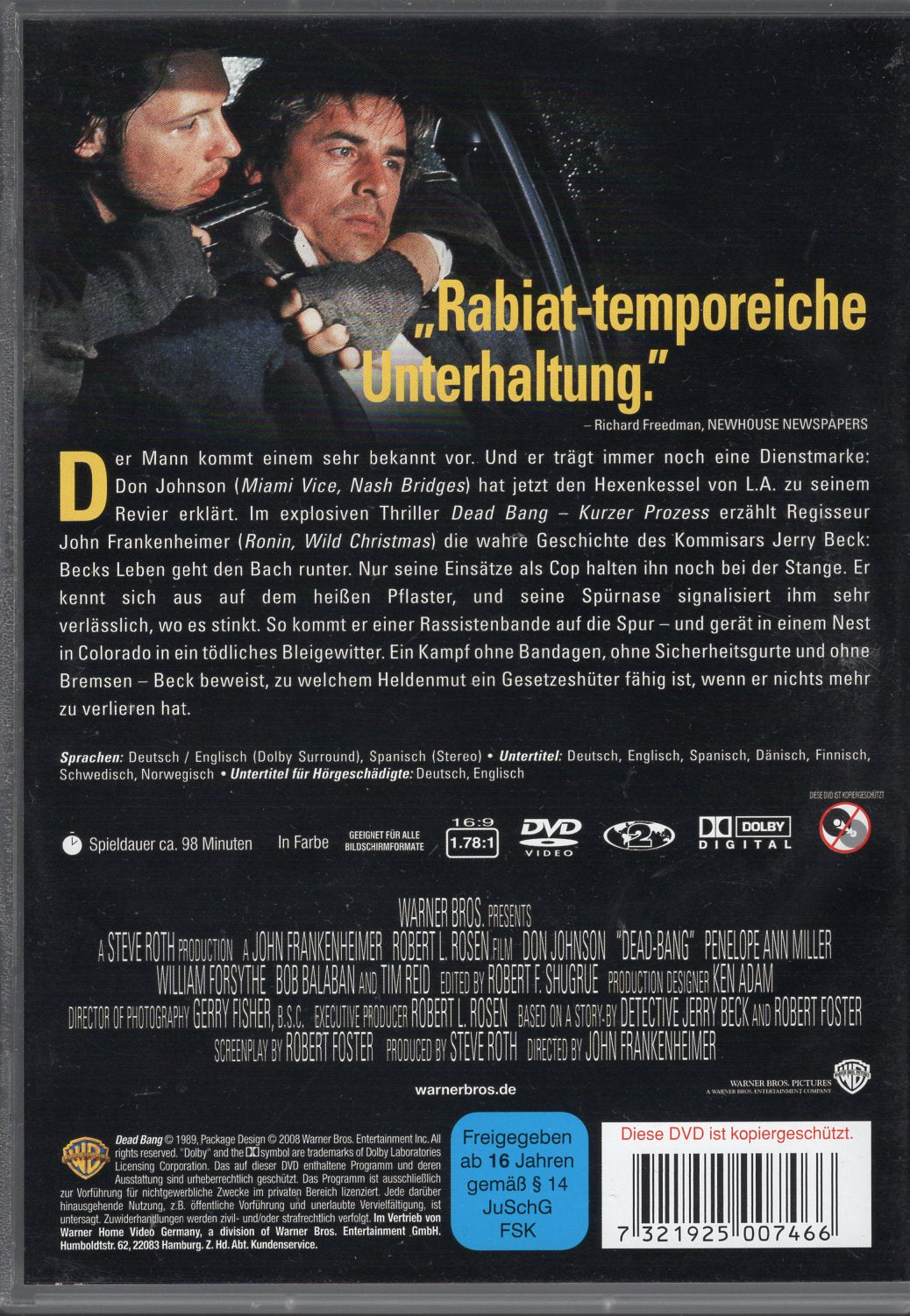 Dead Bang – Kuoleman laukaukset (USA 1989) DVD KÄYTETTY