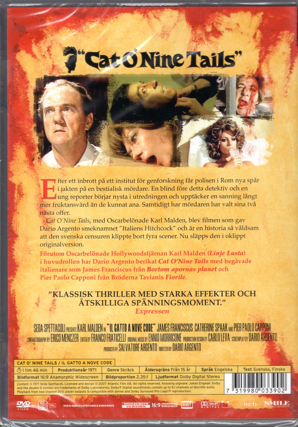 Cat O' Nine Tails (1971) DVD KÄYTETTY