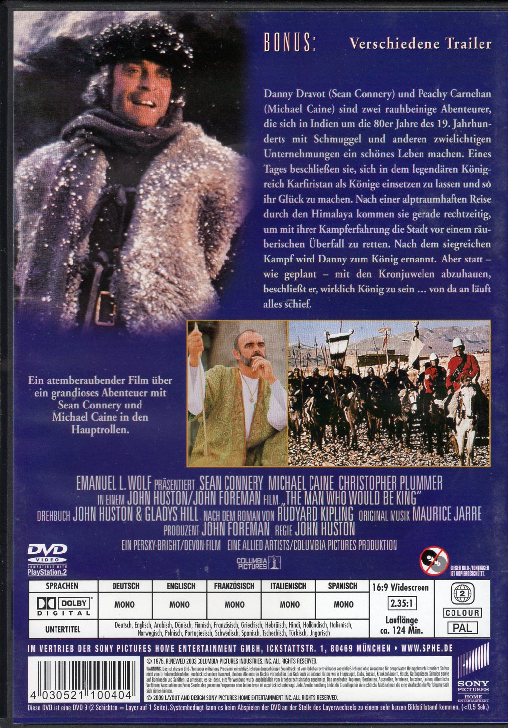 Man Who Would Be King - Seikkailujen sankarit (1975) DVD KÄYTETTY