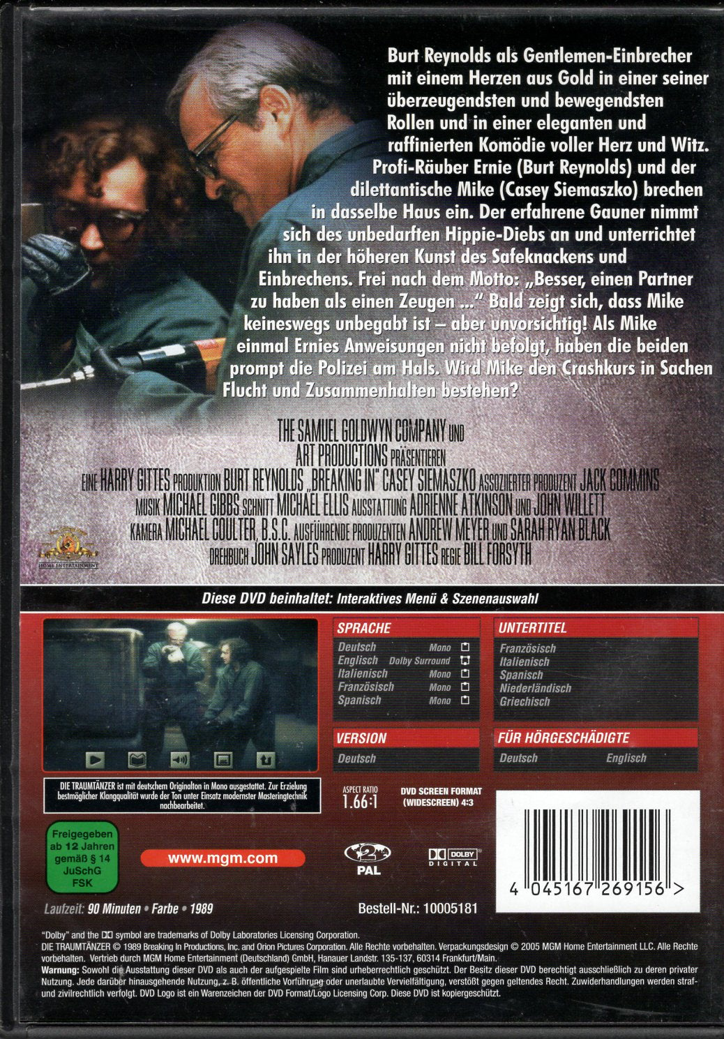 Breaking In (1989) DVD KÄYTETTY