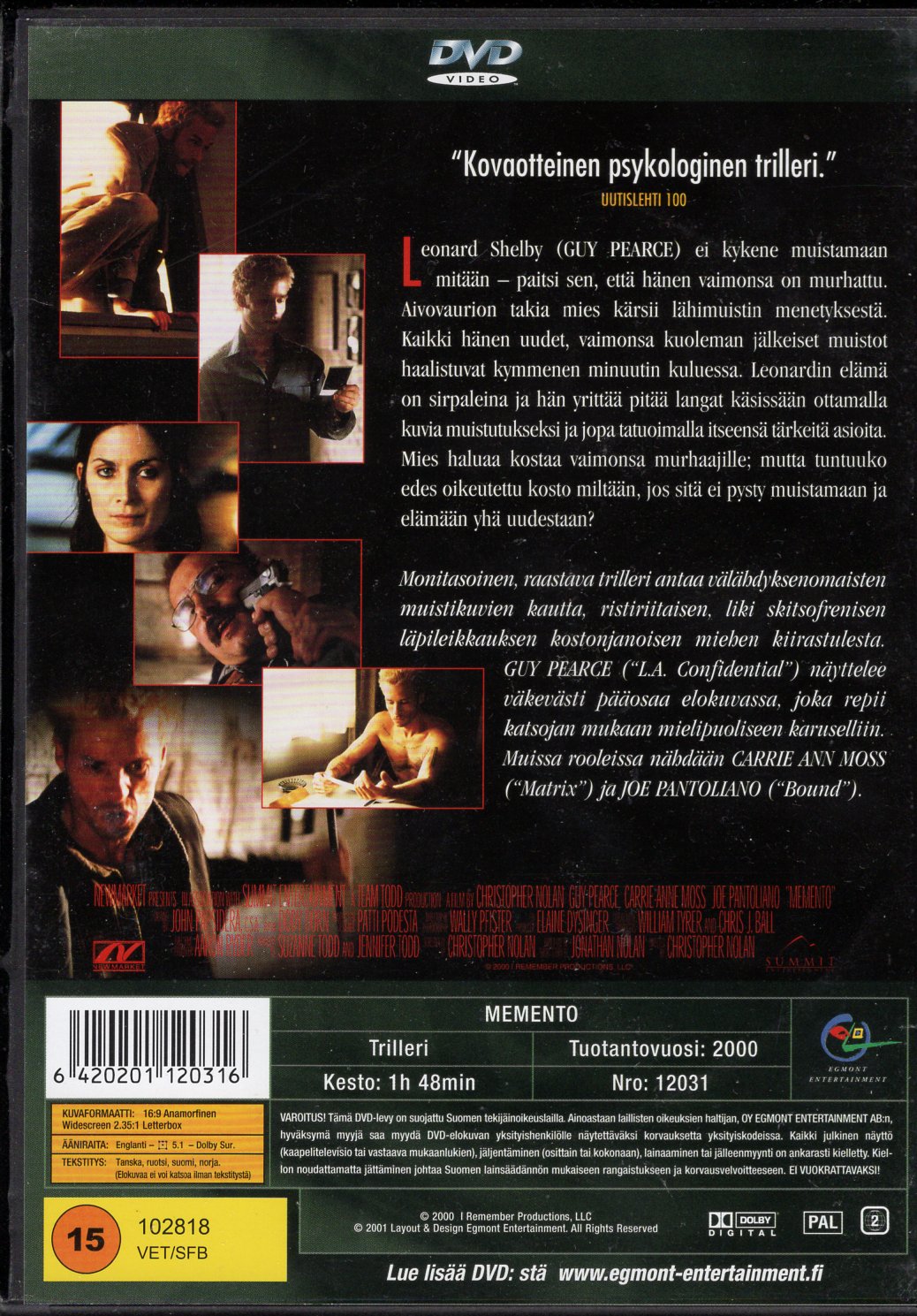 Memento (2000) DVD KÄYTETTY