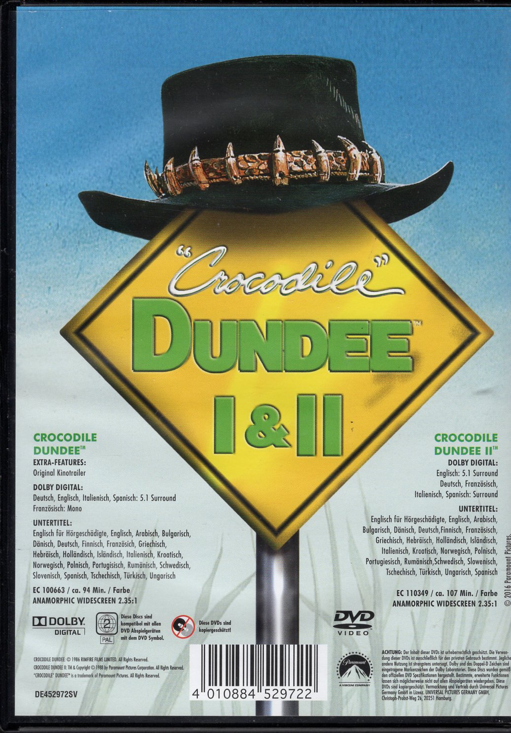 Crocodile Dundee I & II - DVD KÄYTETTY