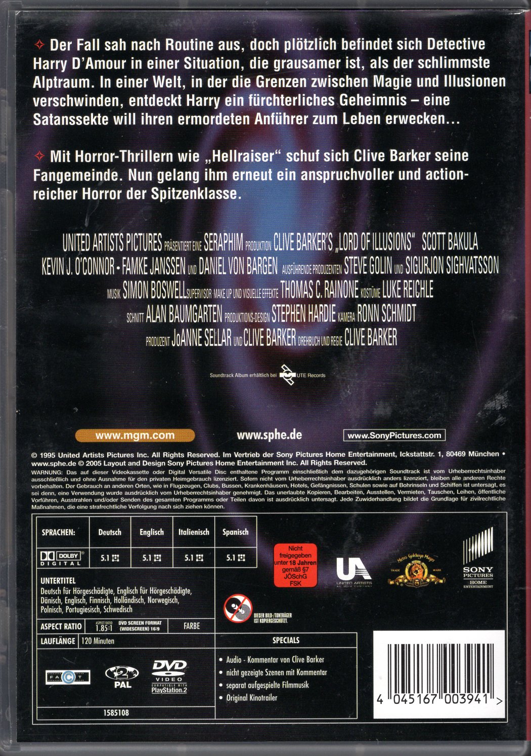 Lord of Illusions (1995) DVD KÄYTETTY