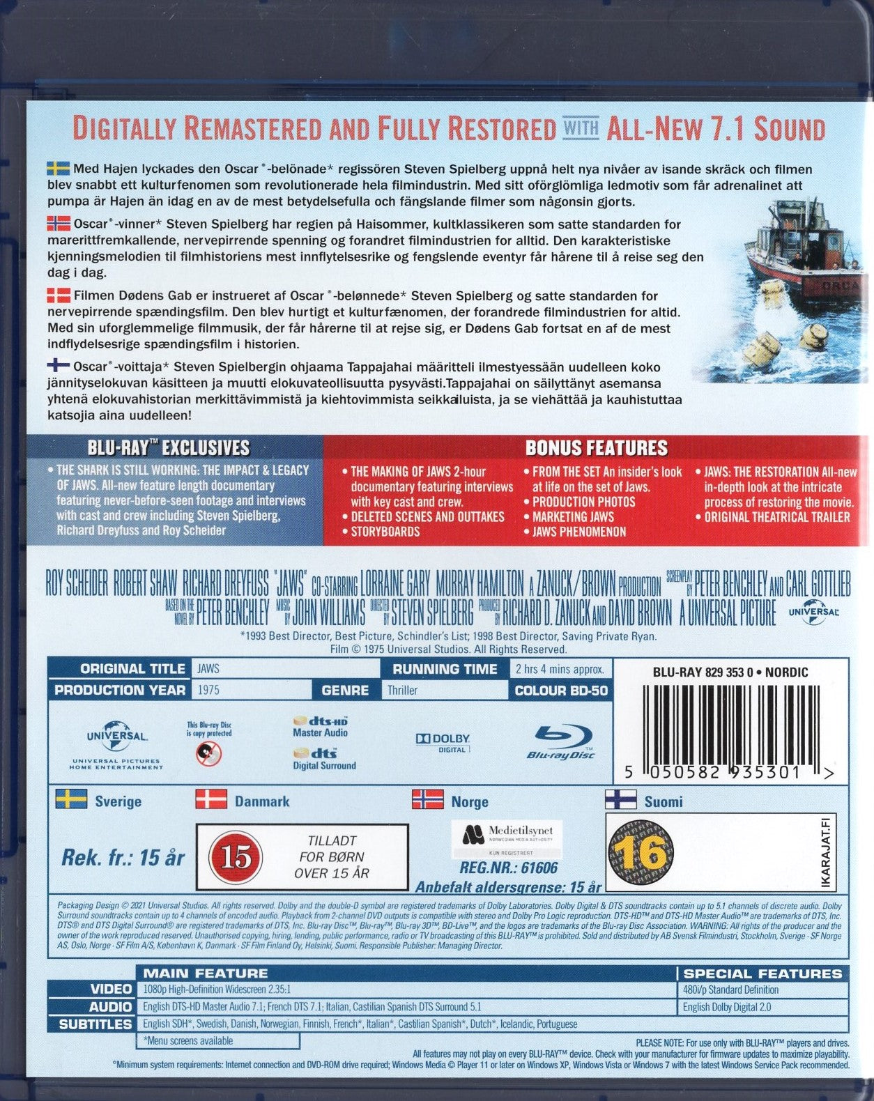 Jaws - Tappajahai (1975) BLU-RAY KÄYTETTY