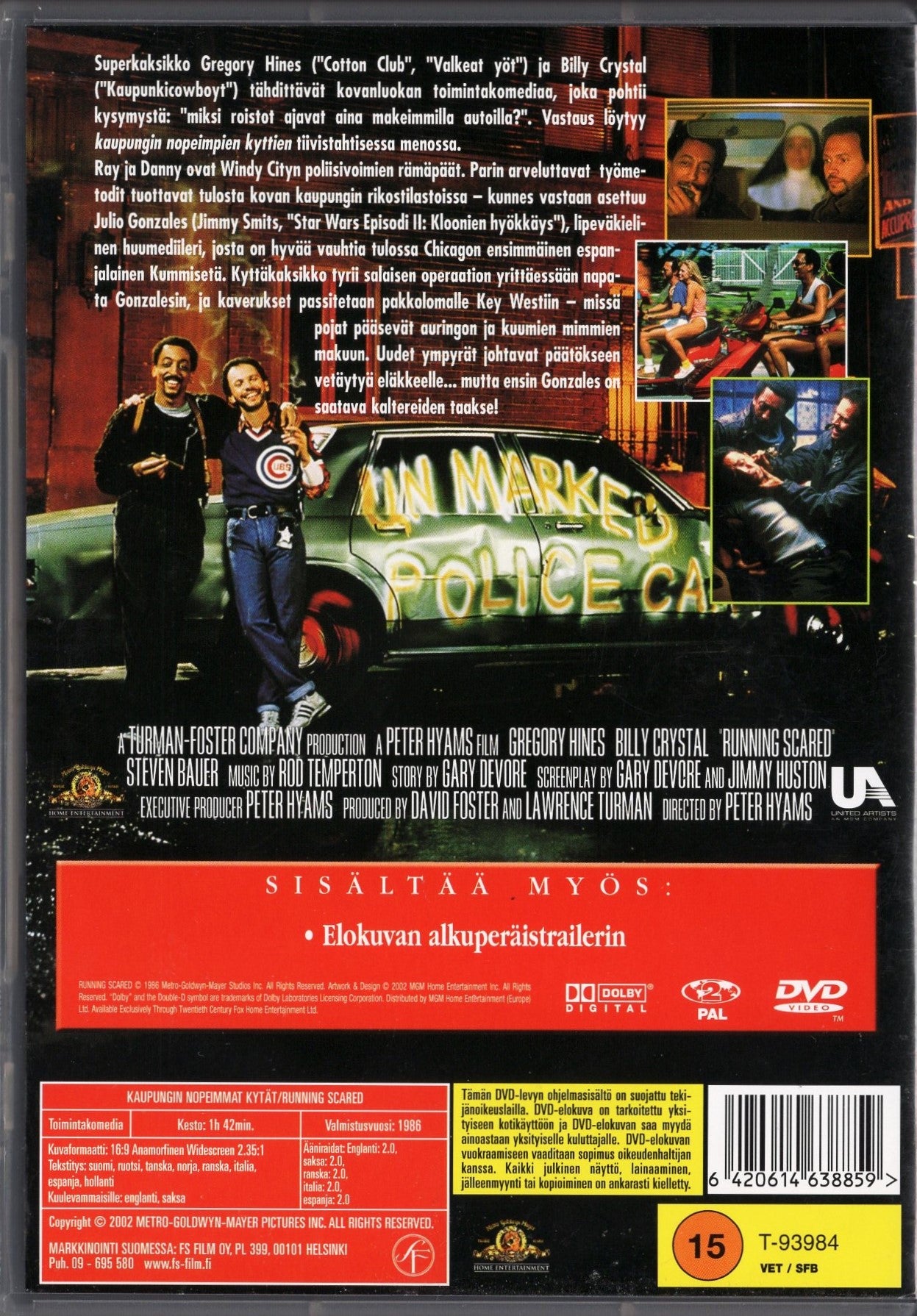 Running Scared – Kaupungin nopeimmat kytät (1986) DVD KÄYTETTY