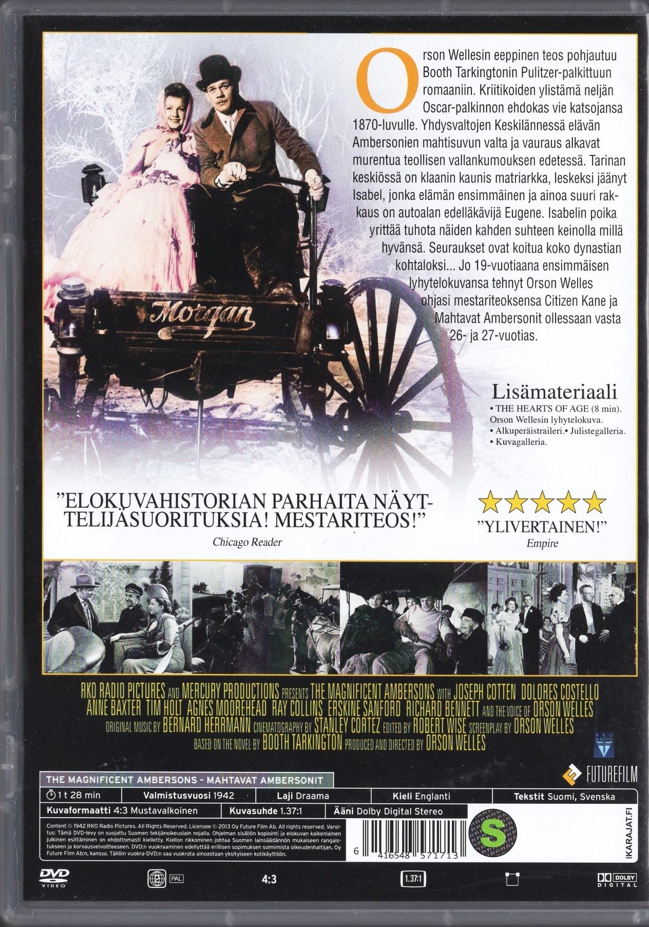 Magnificent Ambersons – Mahtavat Ambersonit (USA 1942) DVD KÄYTETTY
