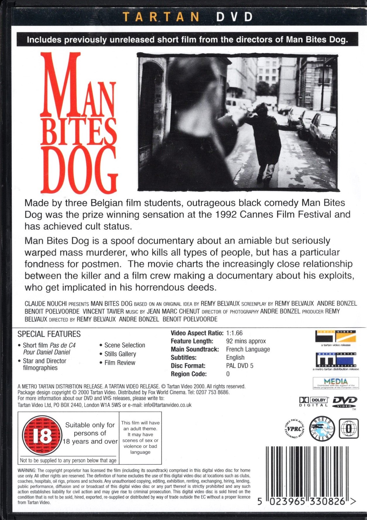 Man Bites Dog (Belgia 1992) DVD KÄYTETTY