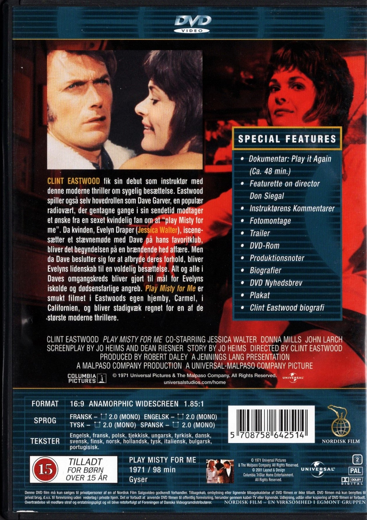 Play Misty For Me – Yön painajainen (1971) DVD KÄYTETTY