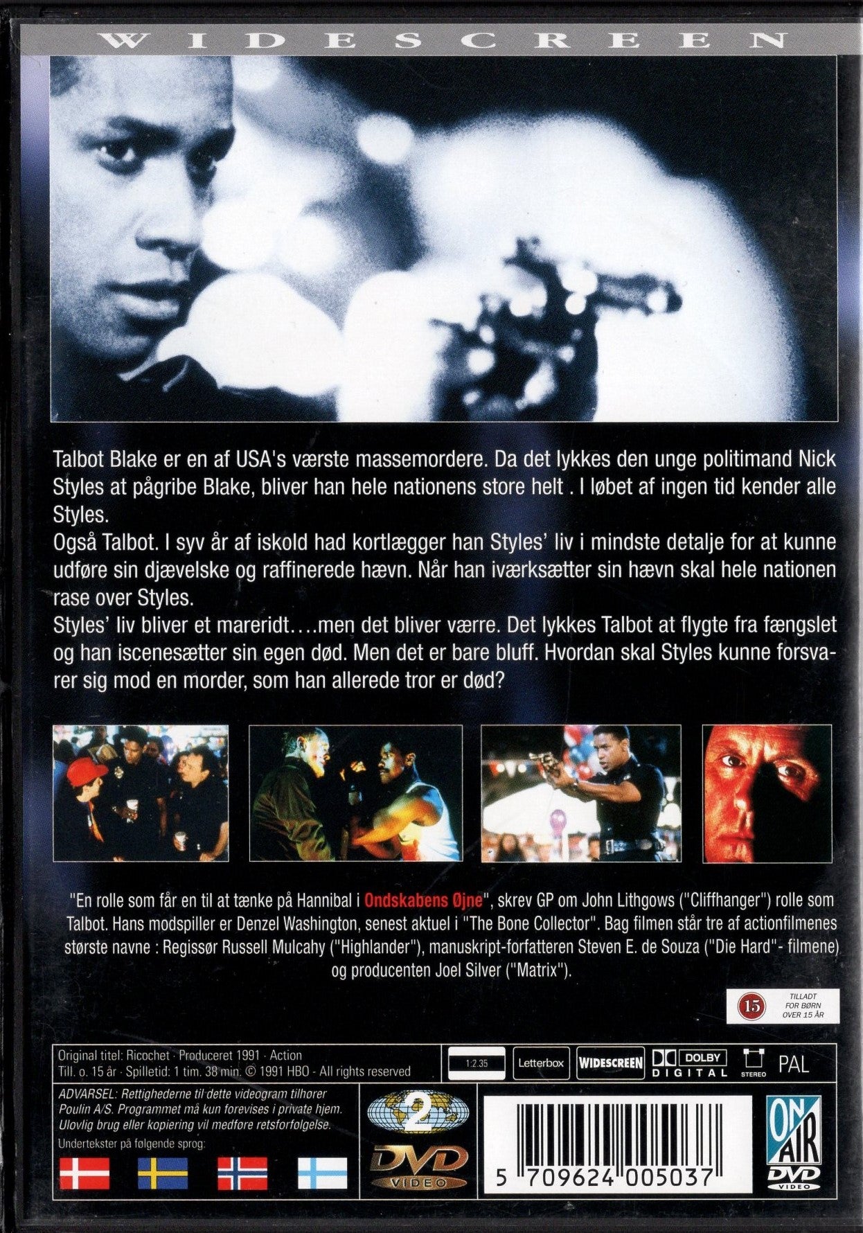 Ricochet - Harhaluoti (USA 1991) DVD KÄYTETTY