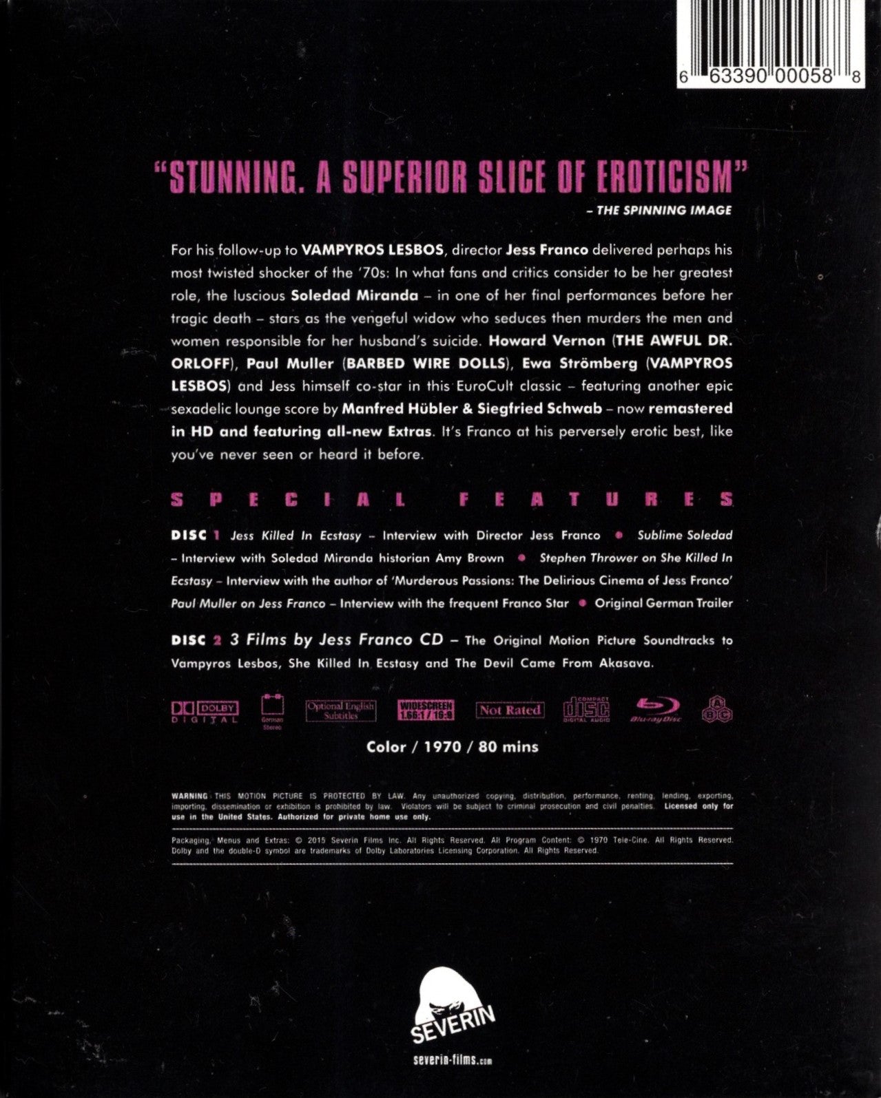 She Killed In Ecstasy (Saksa/Espanja 1971) BD