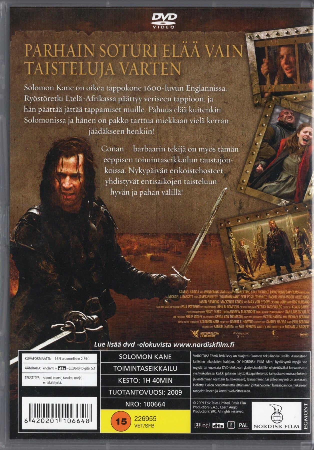 Solomon Kane (USA 2009) DVD KÄYTETTY