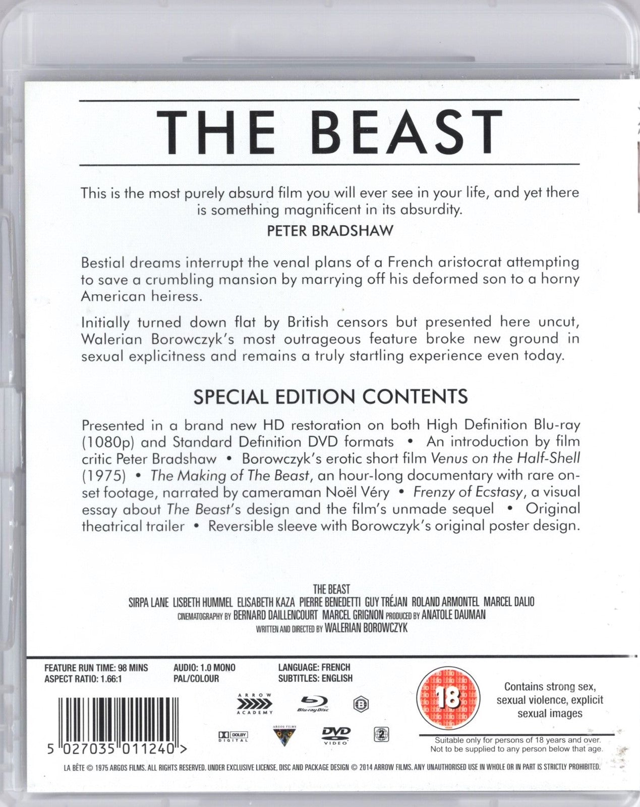 Beast - La Bete (Ranska 1975) BD KÄYTETTY