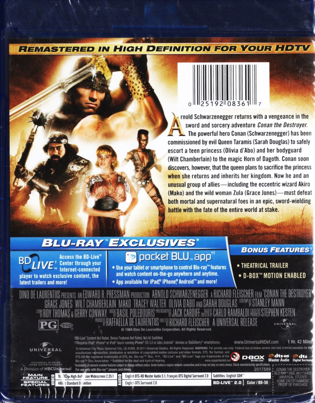 Conan the Destroyer (USA 1984) BD