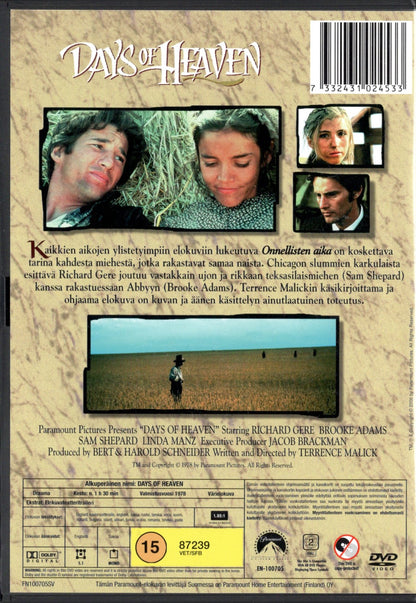Days of Heaven – Onnellisten aika (USA 1978) DVD KÄYTETTY
