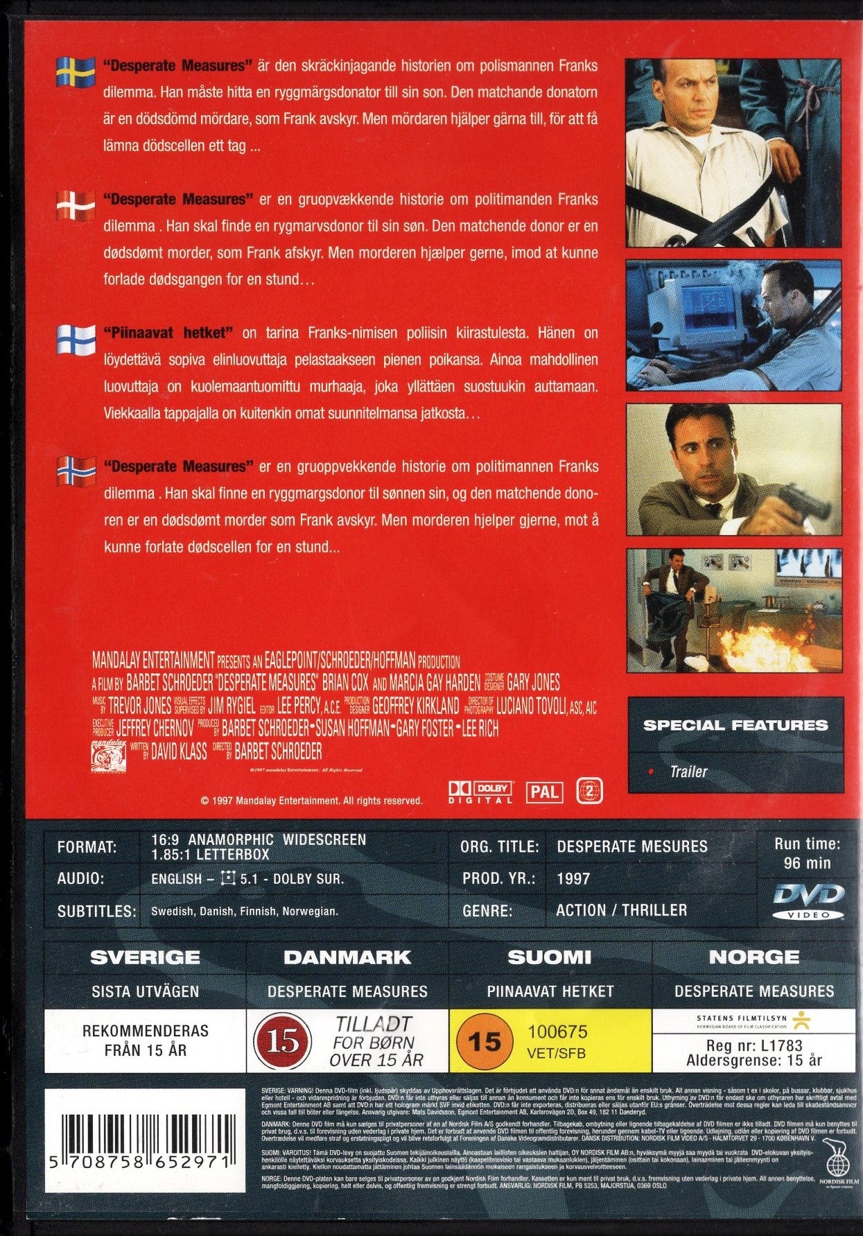 Desperate Measures (1997) DVD KÄYTETTY