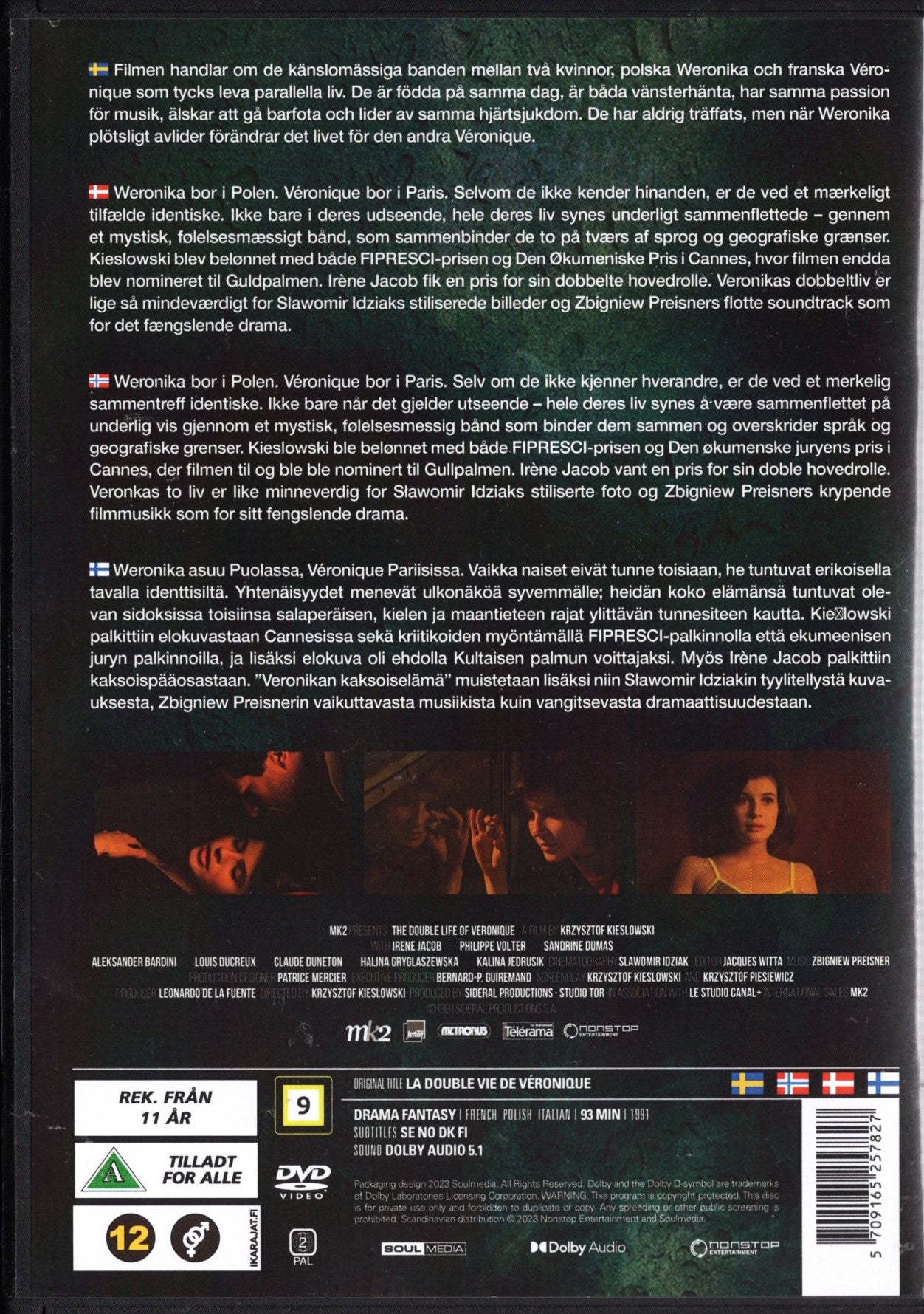 Double Life if Veronique – Veronikan kaksoiselämä (USA 1991) DVD KÄYTETTY