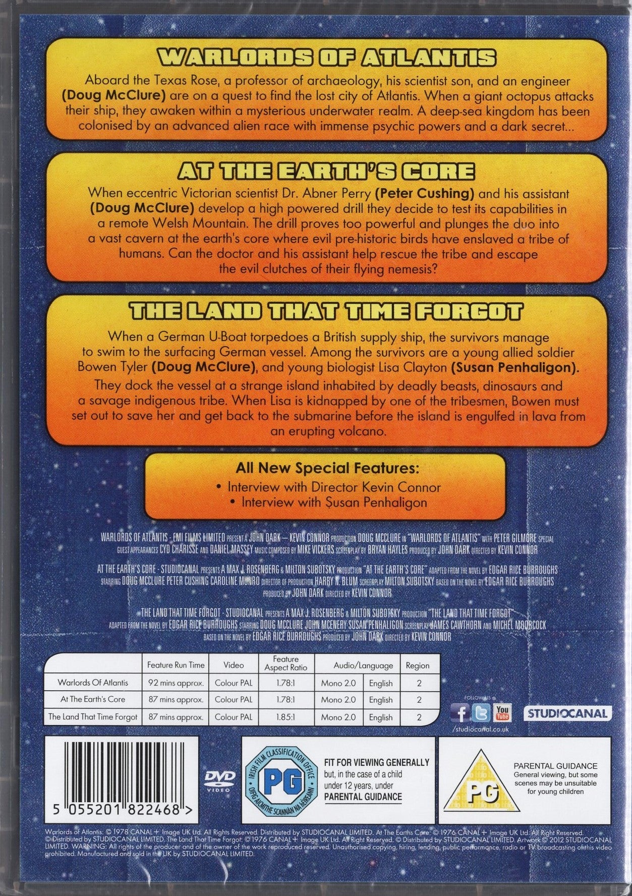 Doug McClure’s Lost Worlds - 3 Films DVD