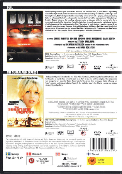 Duel & The Sugarland Express (USA 1971 & 1973) DVD KÄYTETTY