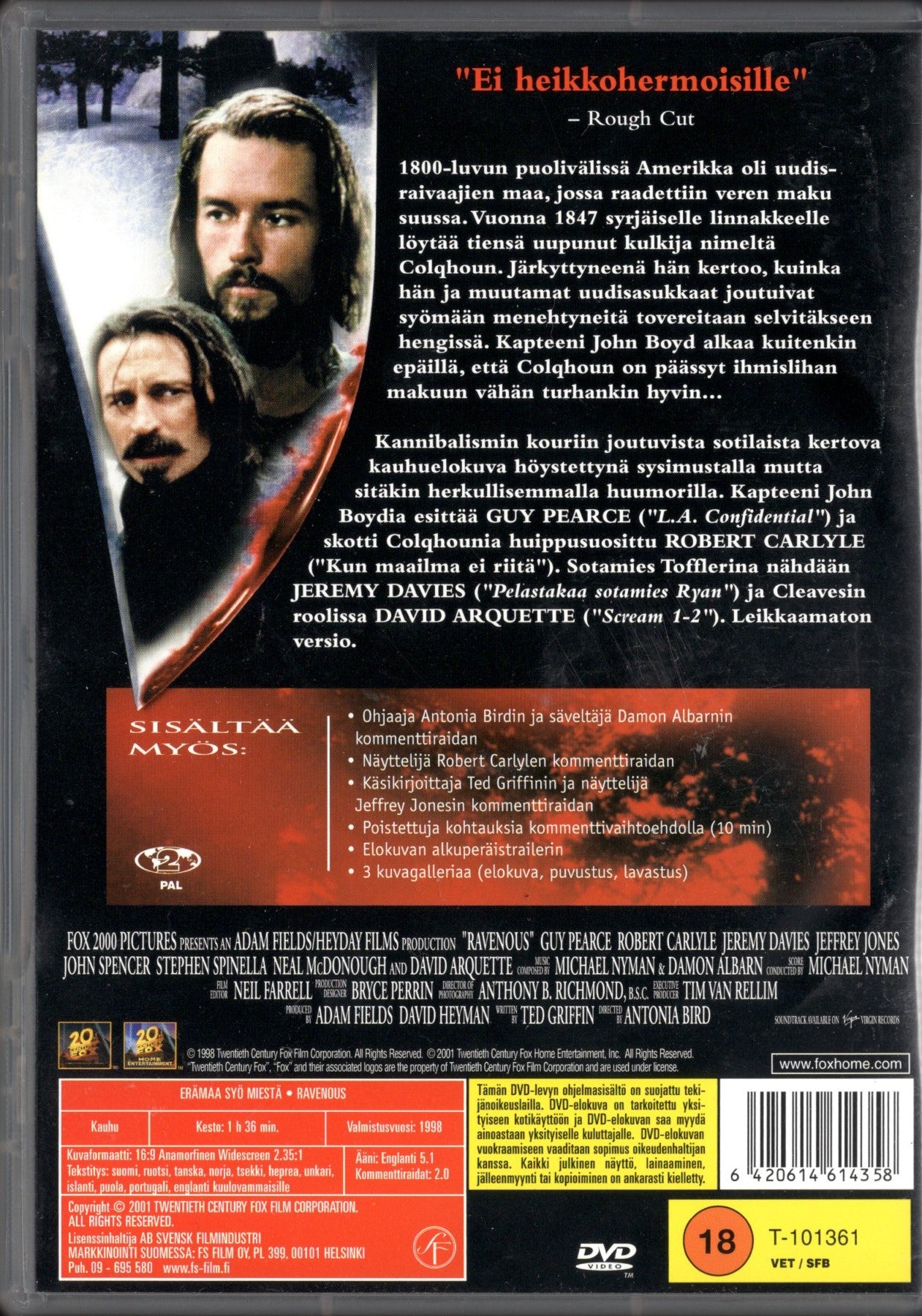 Ravenous – Erämaa syö miestä (USA 1999) DVD KÄYTETTY