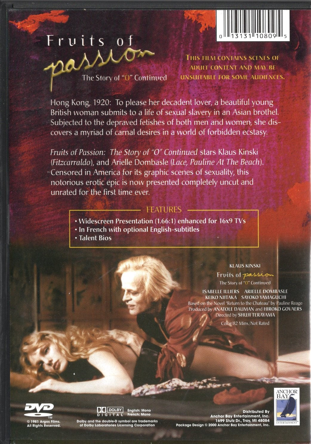 Fruits of Passion (Ranska/Japani 1981) - DVD KÄYTETTY