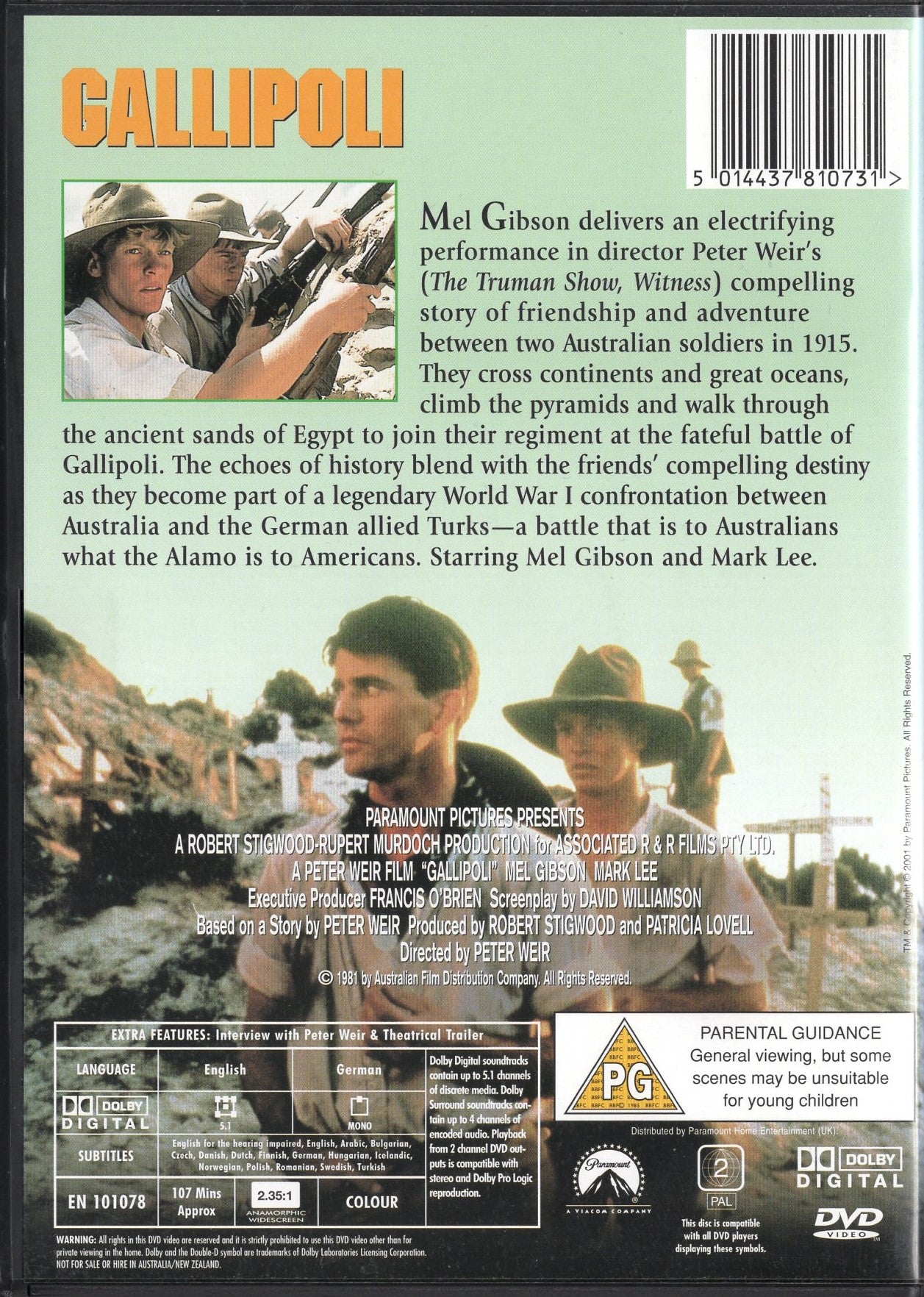 Gallipoli (Australia 1981) DVD KÄYTETTY