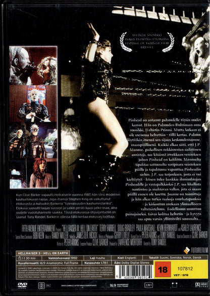 Hellraiser 3 – Hell On Earth (USA 1992) DVD KÄYTETTY