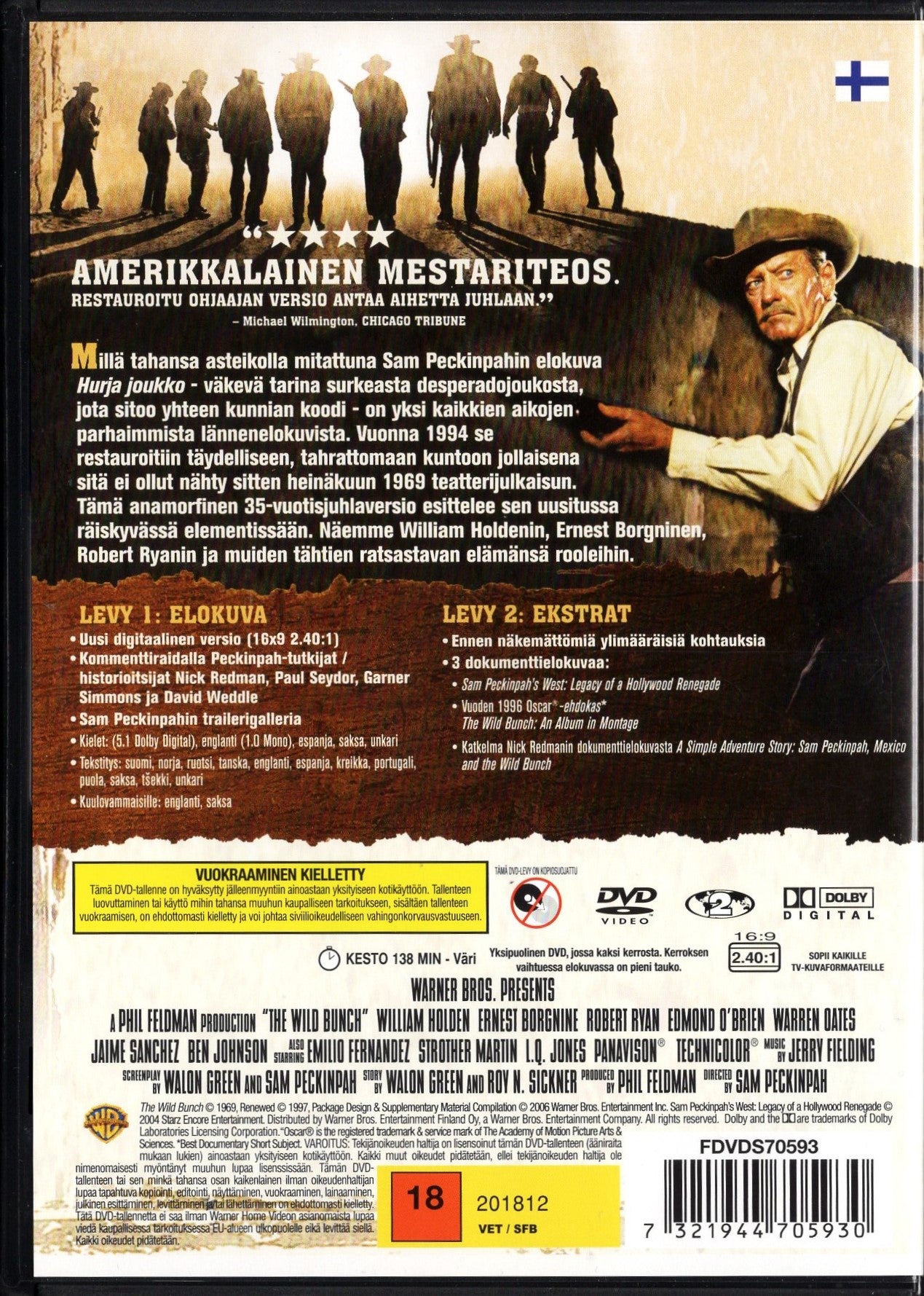 Wild Bunch – Hurja joukko (USA 1969) DVD KÄYTETTY