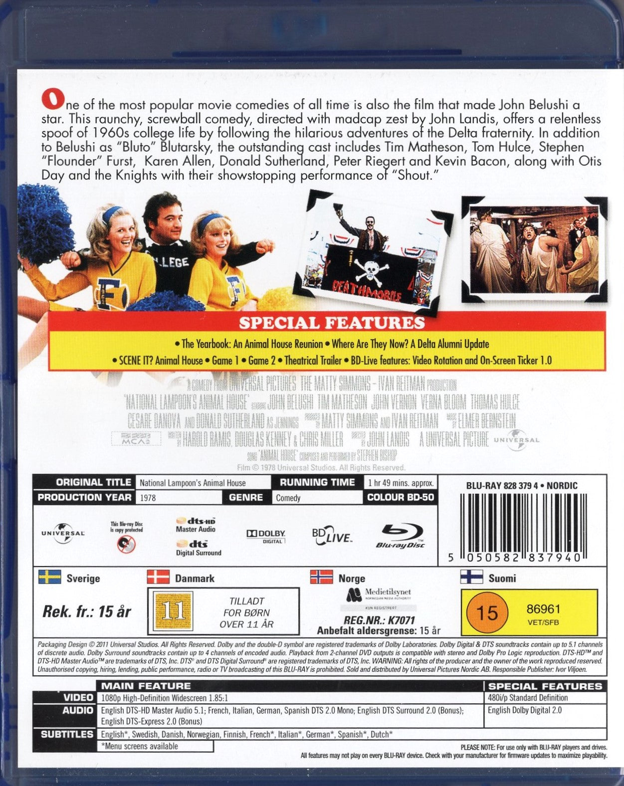 National Lampoon’s Animal House - Delta-jengi (1978) BLU-RAY KÄYTETTY