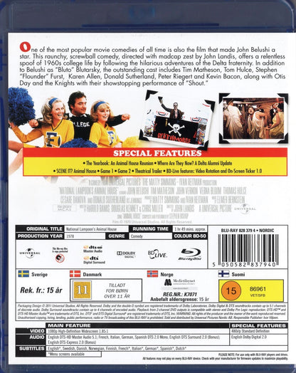 National Lampoon’s Animal House - Delta-jengi (1978) BLU-RAY KÄYTETTY