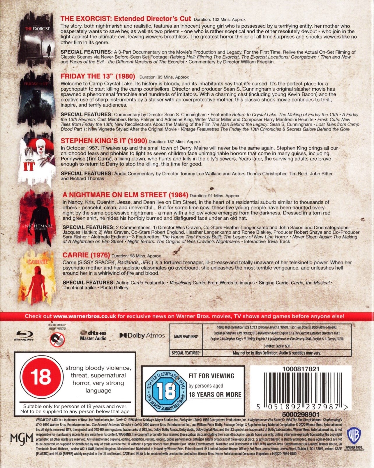 Iconic Horror – 5-Film Boxset BLU-RAY