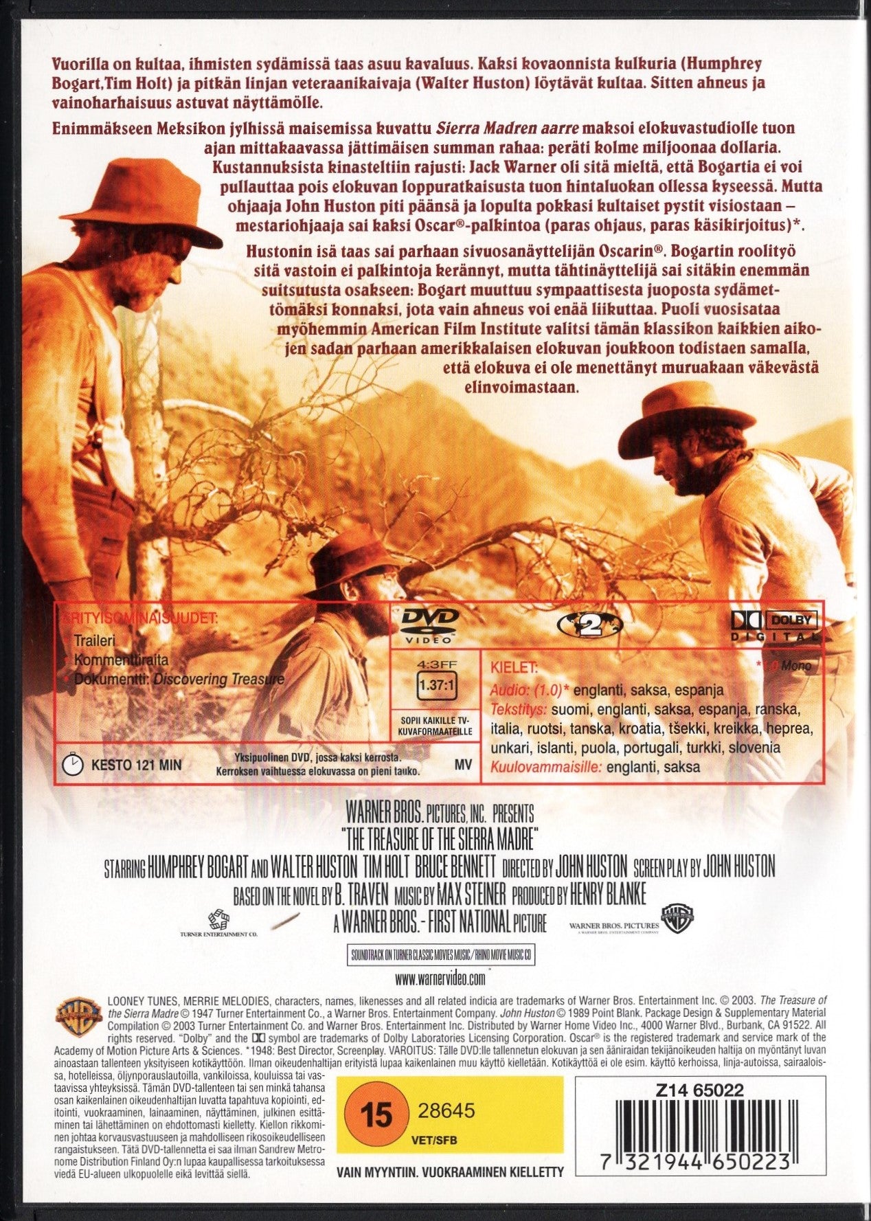 Treasure of the Sierra Madre - Sierra Madren aarre (1948) DVD KÄYTETTY