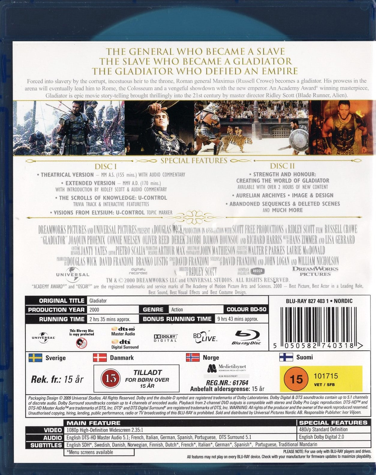 Gladiator (2000) BD KÄYTETTY