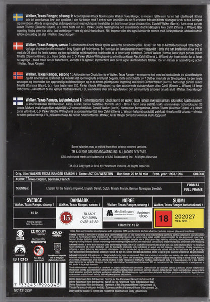 Walker, Texas Ranger – Kausi 1 DVD KÄYTETTY