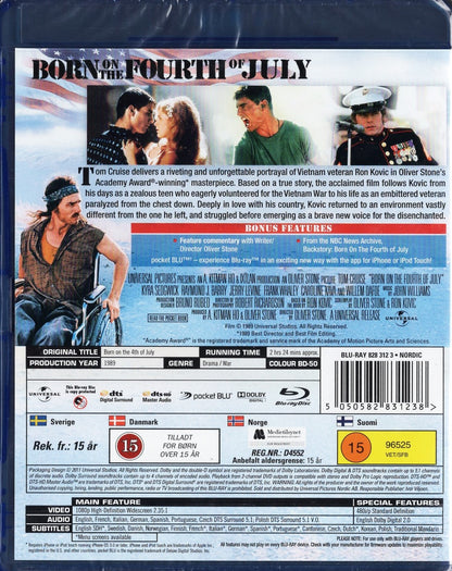 Born on the Fourth of July - Syntynyt 4. heinäkuuta (1989) BD KÄYTETTY